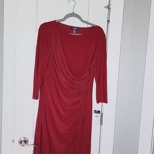 Faux wrap dress with ruching